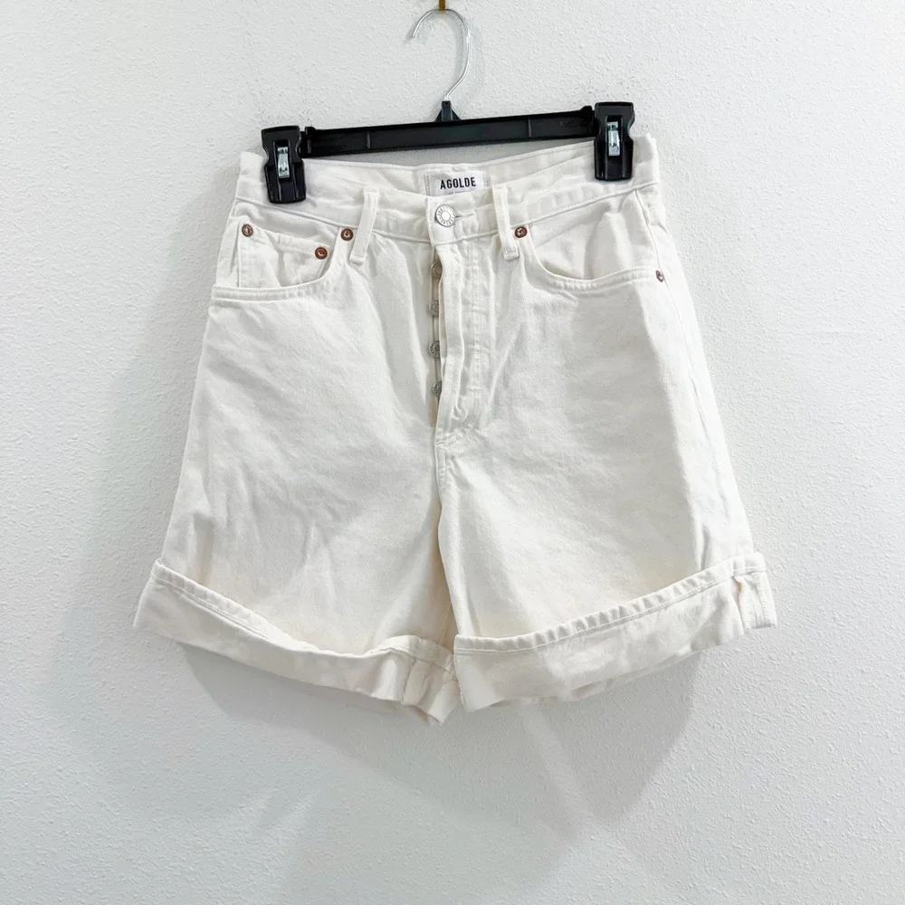 Agolde Dame Jorts 100% Organic Cotton Denim Boho Preppy Festival Shorts 24